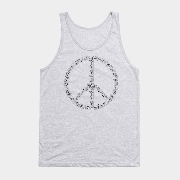 Peace Sign Music Notes Tank Top by SistersTrading84